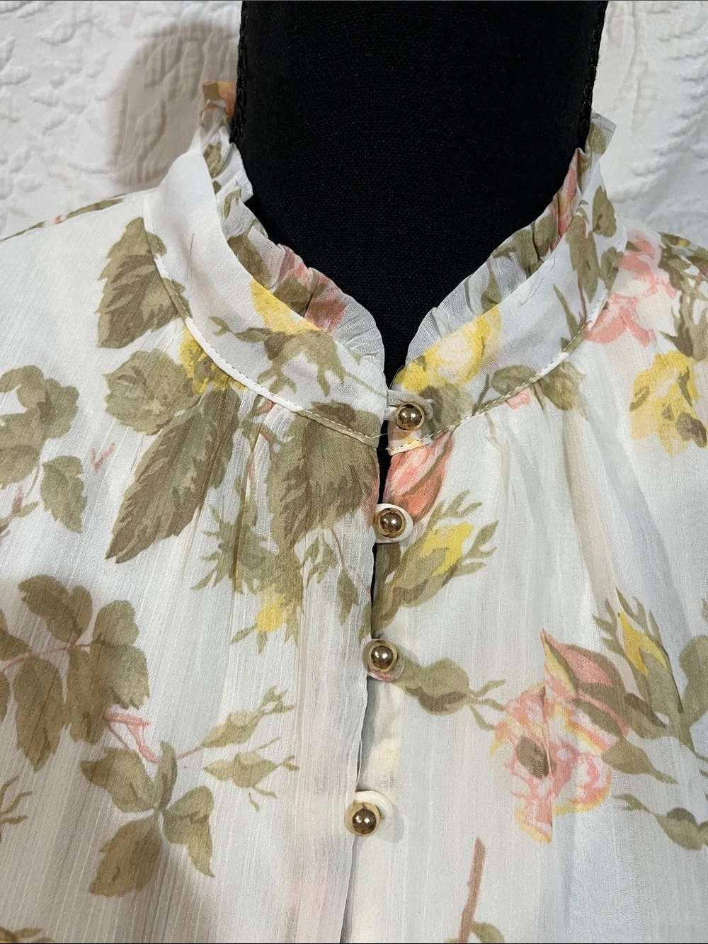 1. State Floral Tiered Long-Sleeve Maxi Dress, size small, new with tags - Picture 4 of 14